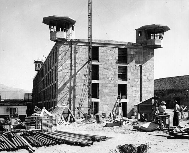 Nevada State Prison, B-Block under construction in 1948